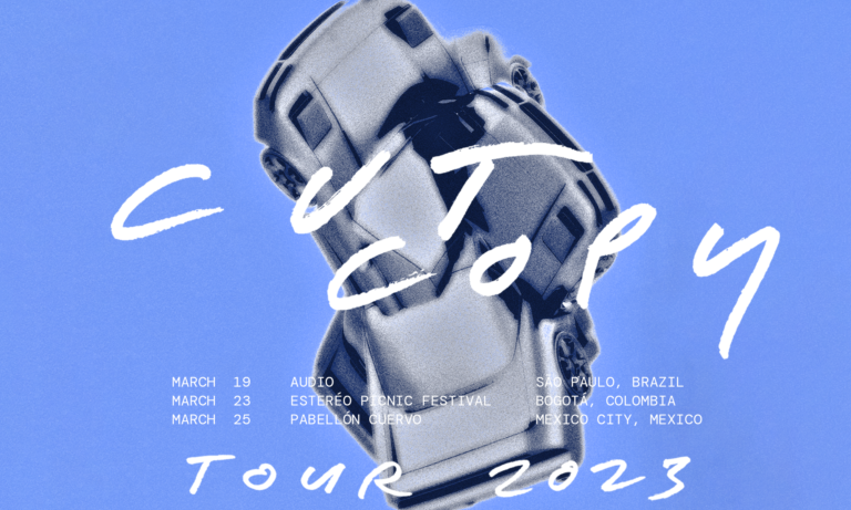 Tour artwork citing Latin American tourdates for 2023